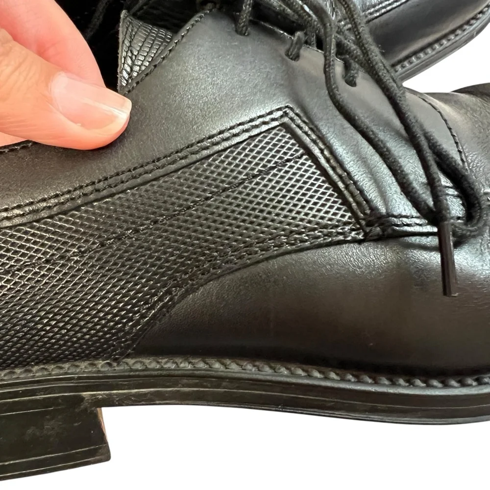 Lloyd Germany Men’s Black Leather Lace-Up Dress Shoes Size 9.5 F Textured Panels
